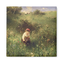 A Young Girl in a Field magnets