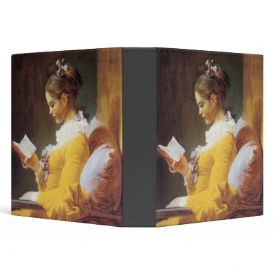 A Young Girl Reading Binder by stationeryshop