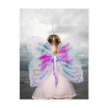 A young girl wearing a fairy costume postcard