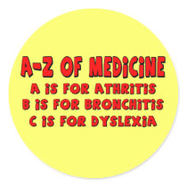 A-Z of Dyslexia Round Sticker
