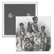 A Zulu family from The History of Mankind Pinback Button