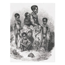 A Zulu family from The History of Mankind Post Cards
