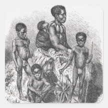 A Zulu family from The History of Mankind Square Sticker
