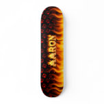 Aaron skateboard fire and flames design.