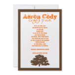 Aaron Tree of Life Bar Mitzvah Invitation Orange