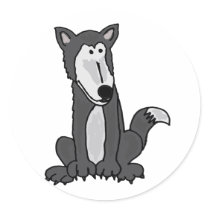 AB- Funny Goofy Grey Wolf