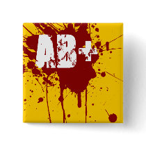 AB positive Blood Type Donation Vampire Zombie Button
