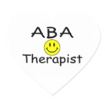 ABA Therapist (Smiley) Heart Stickers