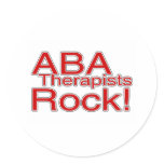 ABA Therapists Rock (Red) Round Sticker