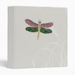 Abalone Shell & Stained Glass Dragonfly Vinyl Binder