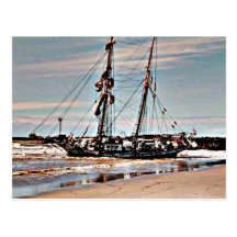 Abandoned Boat Post Card