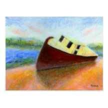 Abandoned Boat, Postcard