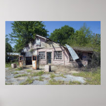 Abandoned Gas Station Poster
