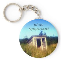 Abandoned Outhouse Key Chain