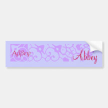 Abbey Designer Name Bumper Sticker