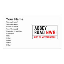 Abbey Road Street Sign Business Card Template