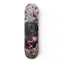 Abby in Flowers – Black Lab in Flowers Skate Board