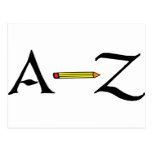abc a-z school student icon post card