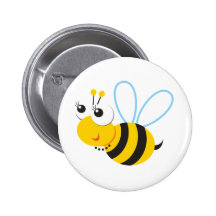 ABC Animals Betty Bee Pinback Button