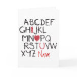 ABC I Heart You Personalised Greeting Card