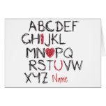ABC I Heart You Personalised Greeting Cards