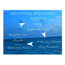 Abdominal breathing or diaphragmatic breathing post card