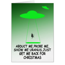 Abduction hilare d'alien de Noël Carte De Vœux