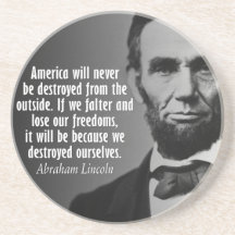 Abe Lincoln Quotation on Freedom Drink Coaster