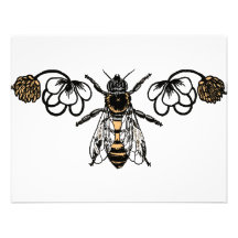 abeille avec le trèfle faire-part