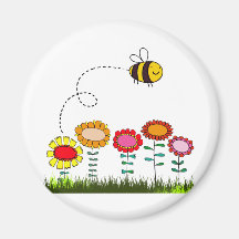 Abeille bourdonnant un jardin d'agrément aimants pour réfrigérateur