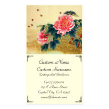 Abeille fraîche de fleur de rose d'aquarelle de cl carte de visite