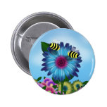 Abeilles se réunissant dans le jardin badge