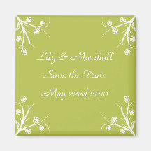 Abloom in Olive Save The Date Refrigerator Magnets