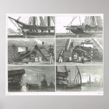 Aboard a naval vessel in the 19th century print
