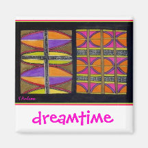 Aboriginal dreamtime Shields by S Ambrose Refrigerator Magnet