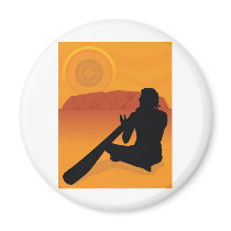 Aboriginal Silhouette Fridge Magnet