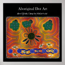 Aboriginals Camp by Waterhole Print