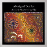 Aboriginals Dance Near Camp Fire Print