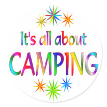 About Camping Sticker