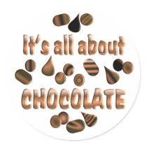 About Chocolate Round Sticker