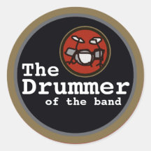about drums round sticker