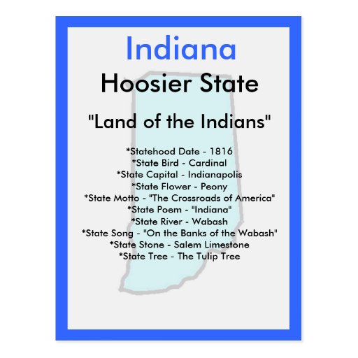 About Indiana Postcard