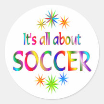 About Soccer Round Sticker