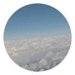 above the clouds 4 round sticker