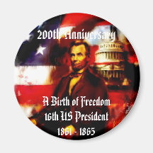 Abraham Lincoln 200th Anniversary Commemorative Refrigerator Magnets