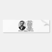 Abraham Lincoln All Men Should Be Free Slavery Bumper Sticker