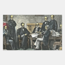 Abraham Lincoln and His Cabinet Rectangle Sticker