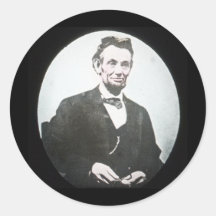 Abraham Lincoln Vintage Magic Lantern Slide Sticker