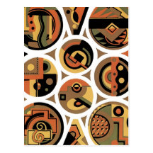 Abrégé sur géométrique cercle d'art déco personnal cartes postales