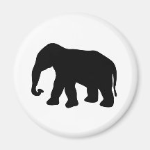 Abruti en ivoire de défenses de silhouette d'éléph magnets pour réfrigérateur